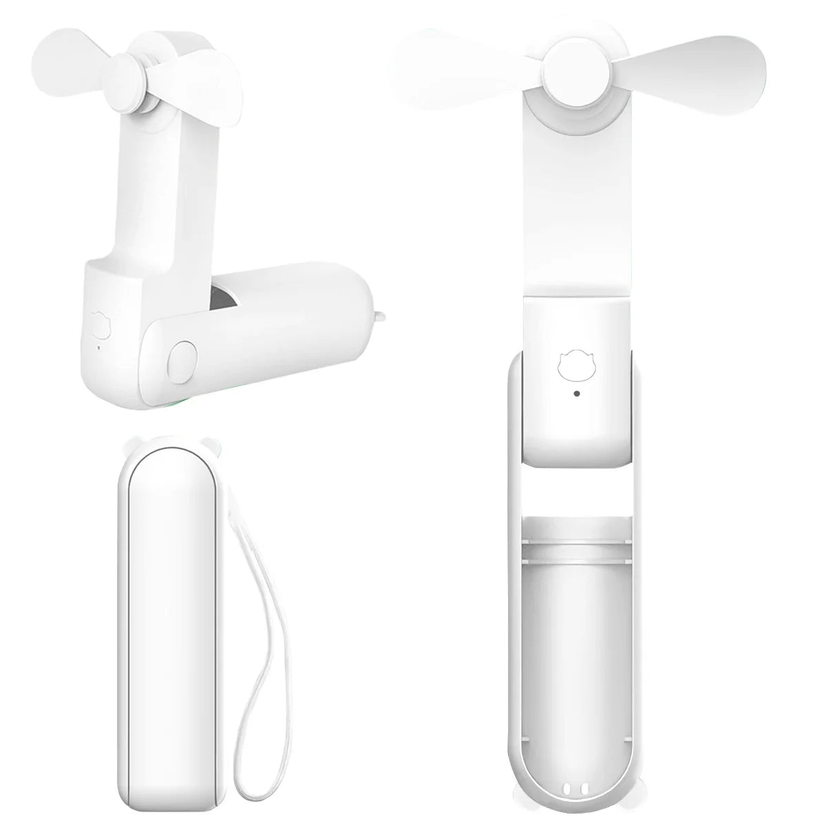 Portable Handheld Fan Cute Mini Fan 500Mah Battery 3 Speed Adjustable Low-Noise Electric Fan Gift Outdoor Folding Fan