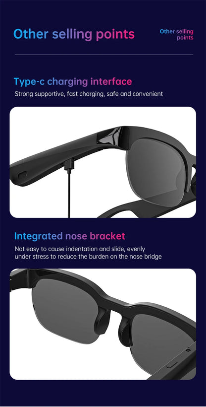2026 New Smart AI Glasses – Real-Time Translation, Bluetooth Calling, Conversation Recording & Music – Smart Sunglasses for Men & Women