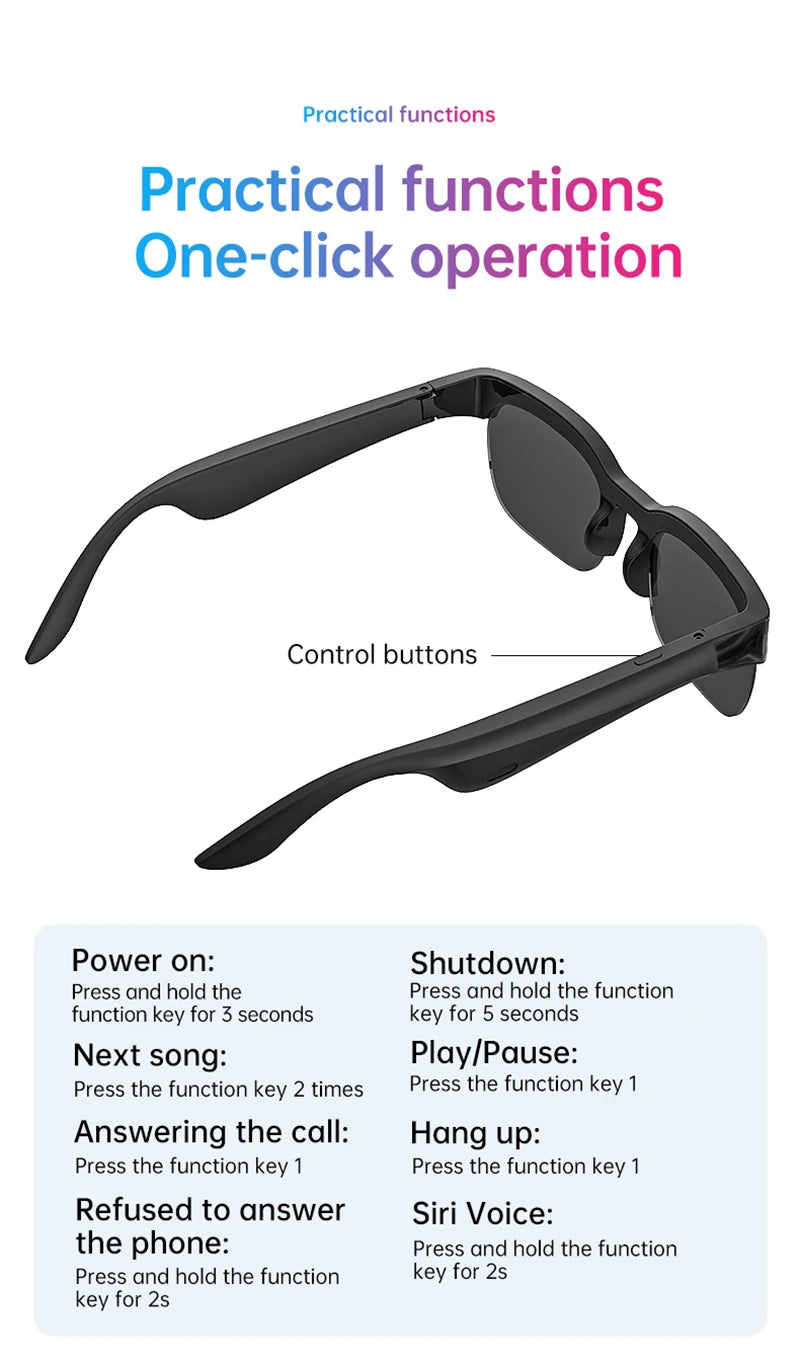 2026 New Smart AI Glasses – Real-Time Translation, Bluetooth Calling, Conversation Recording & Music – Smart Sunglasses for Men & Women