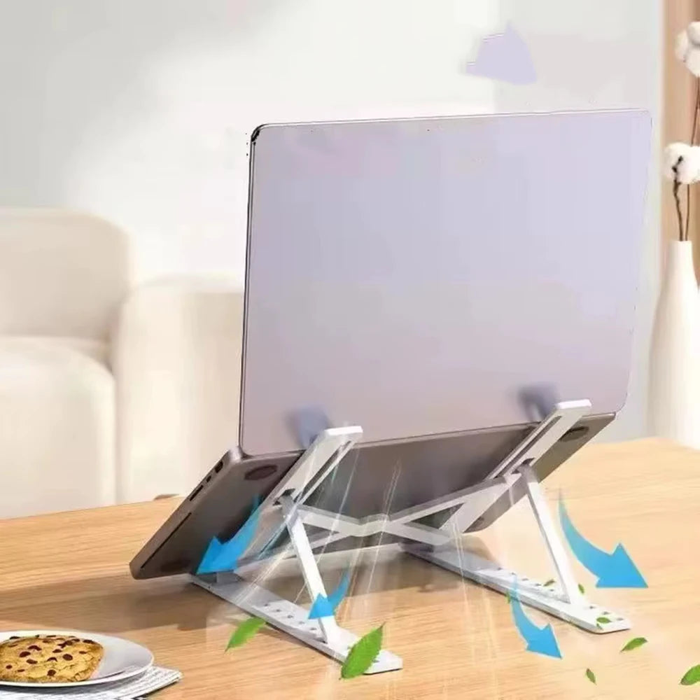 Adjustable Foldable Laptop Stand Portable ABS Plastic Notebook Holder Desktop Riser for Macbook Ipad Tablet